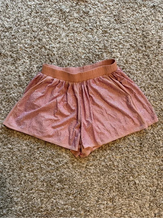QUEEN OF SPARKLES XS Pink Rhinestone Active Shorts - Picture 2 of 4